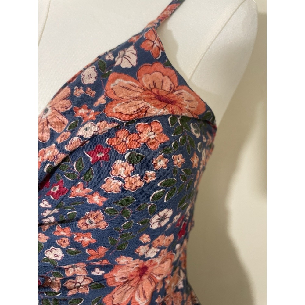 Y2K Angie Floral Boho Cottagecore Cutout Midi Dress L Whimsy Festival Flowy - Picture 5 of 7